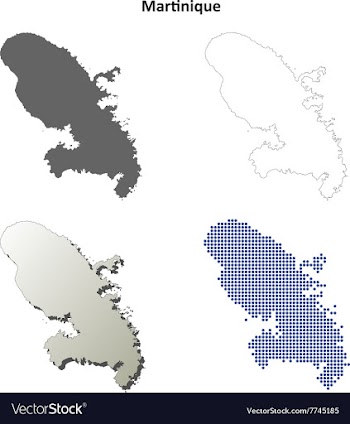 Martinique outline map set vector image