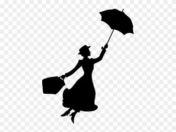 Mary Poppins Silueta - Mary Poppins Svg File