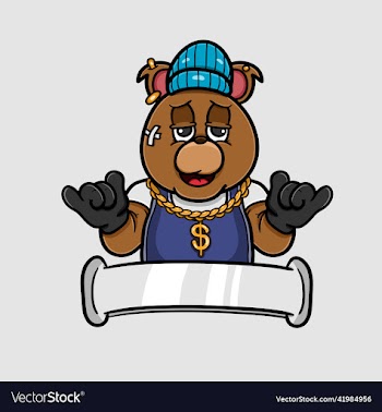 mascot bear rapper logo