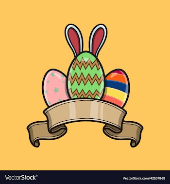 mascot eggs cartoon logo happy easter theme