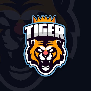 Mascot logo with tiger Free Vector
