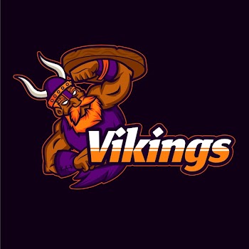 Mascot logo with viking Free Vector
