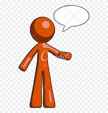 Mascot Man With Word Bubble Talking Chat - Man