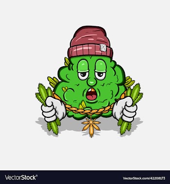 mascot of cool marijuana cartoon bring cannabis