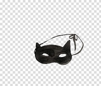 Mask Adobe Illustrator, Black cat mask transparent background PNG clipart