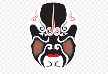 Mask Kabuki Peking opera Chinese opera Costume - Black mask pattern 