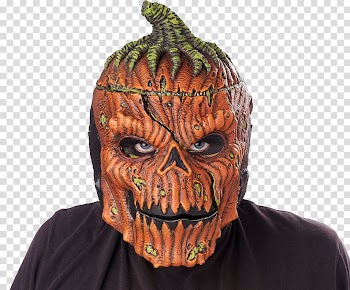 Mask Pumpkin Halloween costume Jack-o'-lantern, mask transparent background PNG clipart