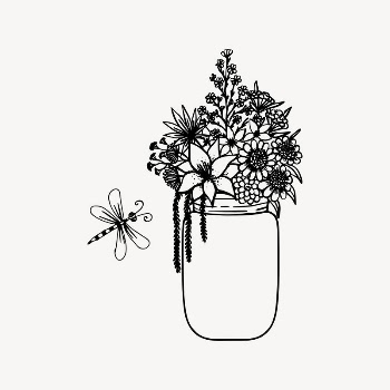 Mason jar collage element, drawing | Free Vector Illustration - rawpixel