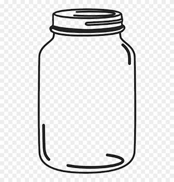 Mason Jar Rubber Stamp - Mason Jar With Heart Clipart