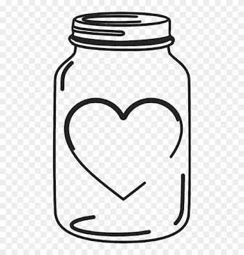 Mason Jar Rubber Stamp With Heart Mason Wedding - Clip Art Mason Jar