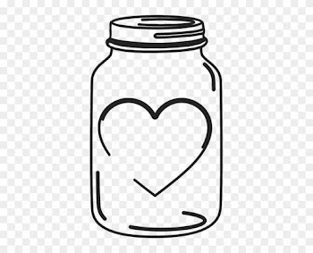 Mason Jar Stamp With Heart - Mason Jar With Heart
