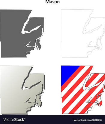 Mason Map Icon Set vector image