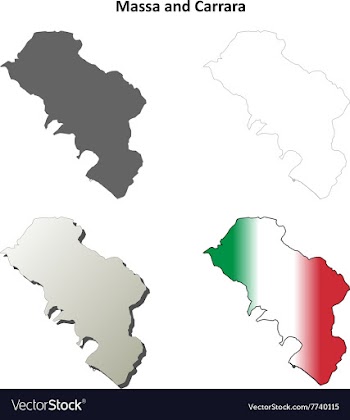 Massa and Carrara blank detailed outline map set vector image