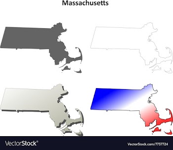 Massachusetts outline map set vector image