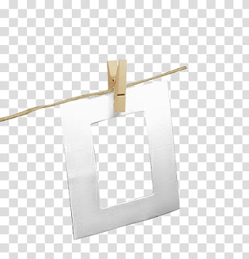 Matboard frame, white frame with peg transparent background PNG clipart