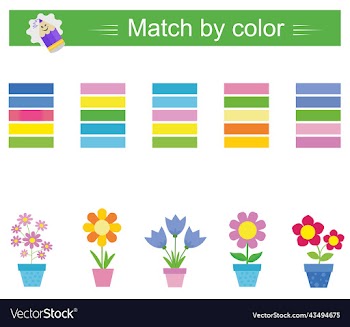 match by color attention tasks for children
