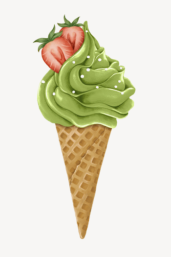 Matcha strawberry soft serve, Summer | Free Photo Illustration - rawpixel