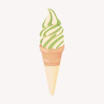 Matcha two tone ice-cream clipart, | Free Vector - rawpixel
