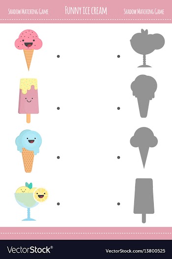 Matching game with ice cream vector image