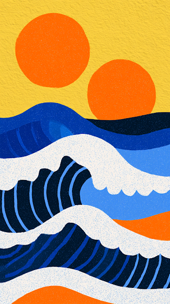 Matisse-Inspired Abstract Beach Waves
