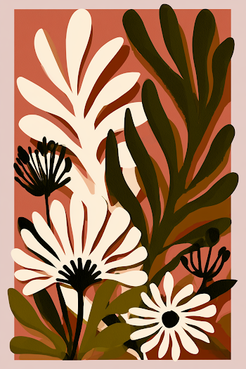 Matisse-Inspired Modern Floral Abstract Art