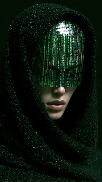 Matrix-Inspired Futuristic Portrait