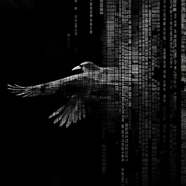 Matrix Style Crow in Flight Matrix Style Crow in Flight