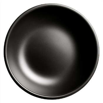 Matte Black Ceramic Bowl on White Background