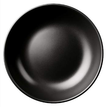Matte Black Ceramic Bowl - Top Down View