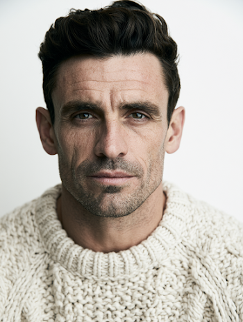 Mature Man Portrait in Cream Sweater