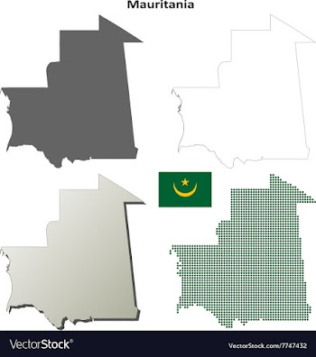 Mauritania outline map set vector image