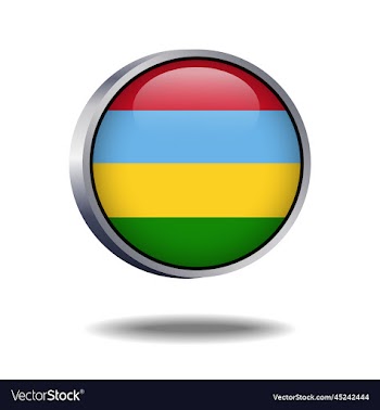 mauritius flag button