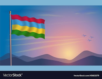 mauritius flag in the morning sun