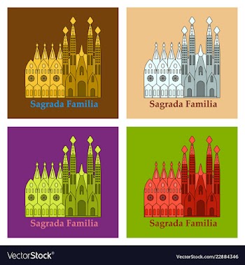 May 15 2014 a of la sagrada familia - the vector image