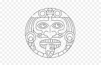 Maya civilization Aztec calendar stone Mesoamerican pyramids Inca Empire Coloring book - aztec print 