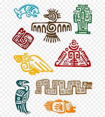 Maya civilization Symbol Aztec Ornament - Swallows fish animal sign 