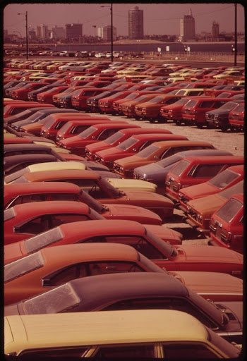 "Mazdas" awaiting shipment, June 1972. | Free Photo - rawpixel