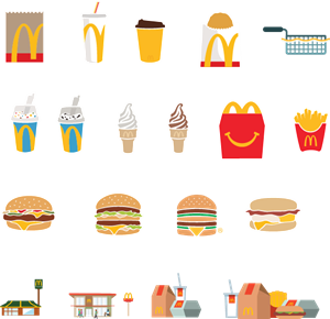 McDonalds Meal Icon Logo Vector