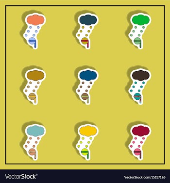 Measure diameter of hail sticker collection vector image
