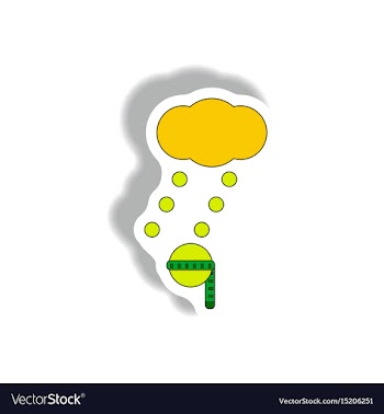Measure diameter of hail sticker vector image