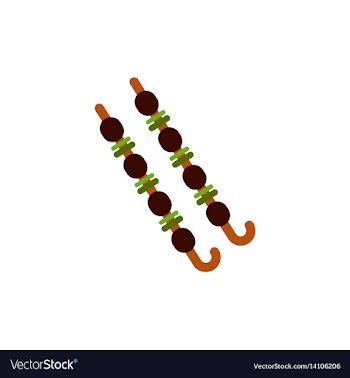 Meat kebab grilledmutton steaks on skewers vector image
