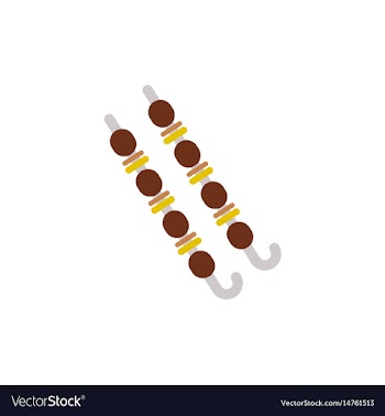 Meat kebab grilledmutton steaks on skewers vector image