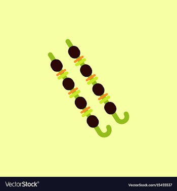 Meat kebab grilledmutton steaks on skewers vector image