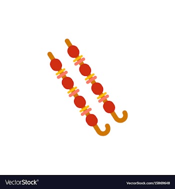 Meat kebab grilledmutton steaks on skewers vector image