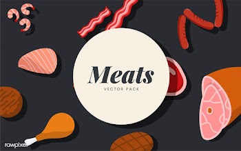 Meat vector pack on black background | Free stock vector - 487653