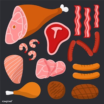 Meat vector pack on black background | Free stock vector - 487658