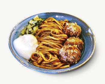 Meatball with egg noodles collage | Free PSD - rawpixel