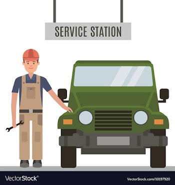  					Mechanic and repaired the car vector image														
