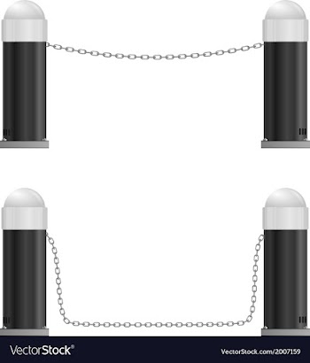 Mechanical barrier with chain vector image