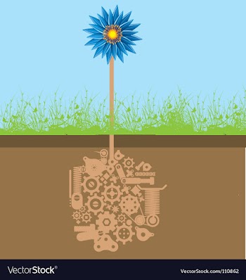 Mechanical flower vector image
